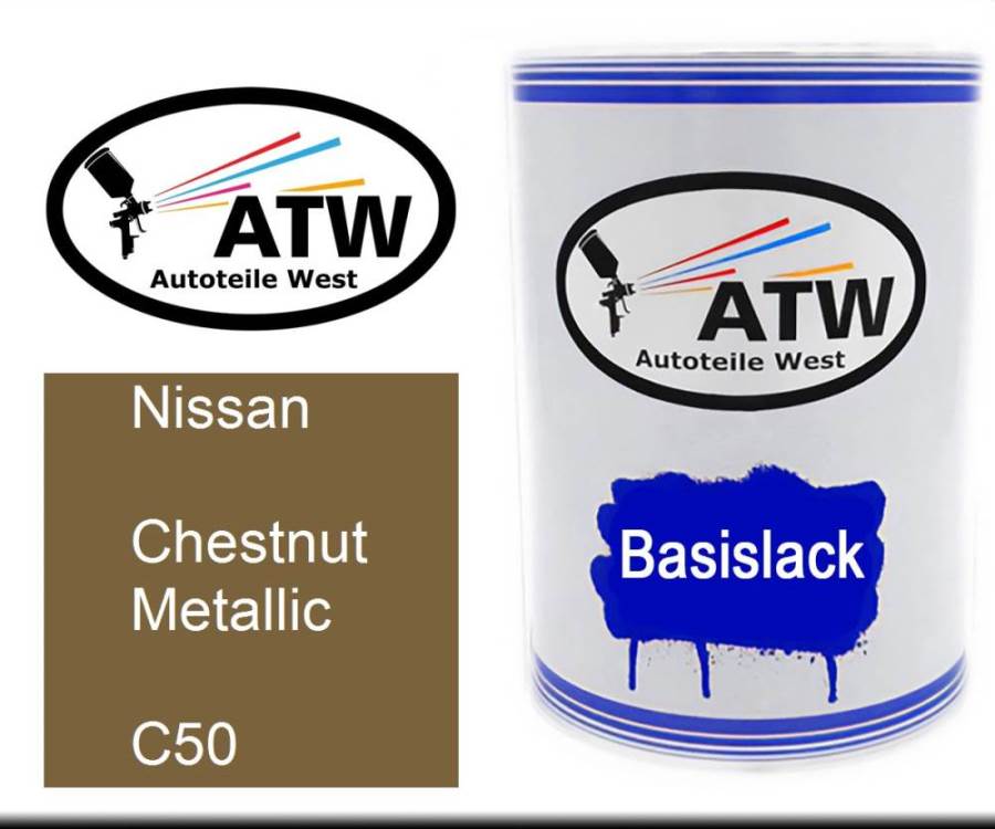 Nissan, Chestnut Metallic, C50: 500ml Lackdose, von ATW Autoteile West.